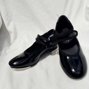 Freestyle Girls Patten Leather Black Mary Jane Tap Shoes 4 Dance Lessons Size 10